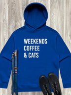 Weekends Coffee & Cats Men's Comfort Hood
