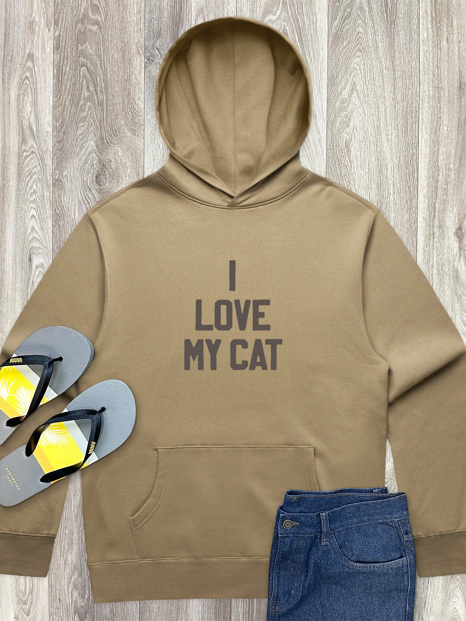 I Love My Cat Men's Comfort Hood