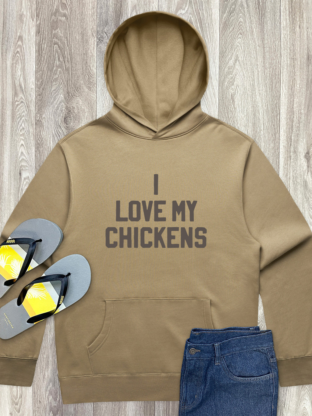 I Love My Chickens Men's Comfort Hood