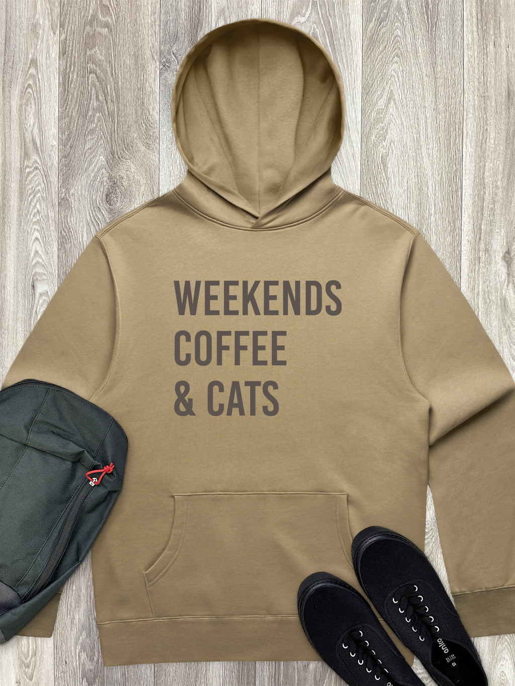 Weekends Coffee & Cats Men's Comfort Hood