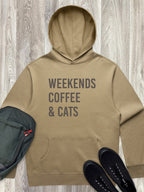 Weekends Coffee & Cats Men's Comfort Hood
