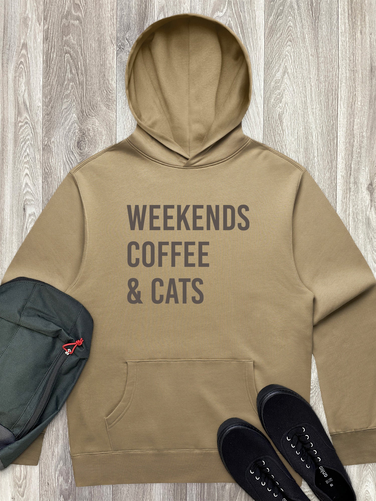Weekends Coffee & Cats Men's Comfort Hood