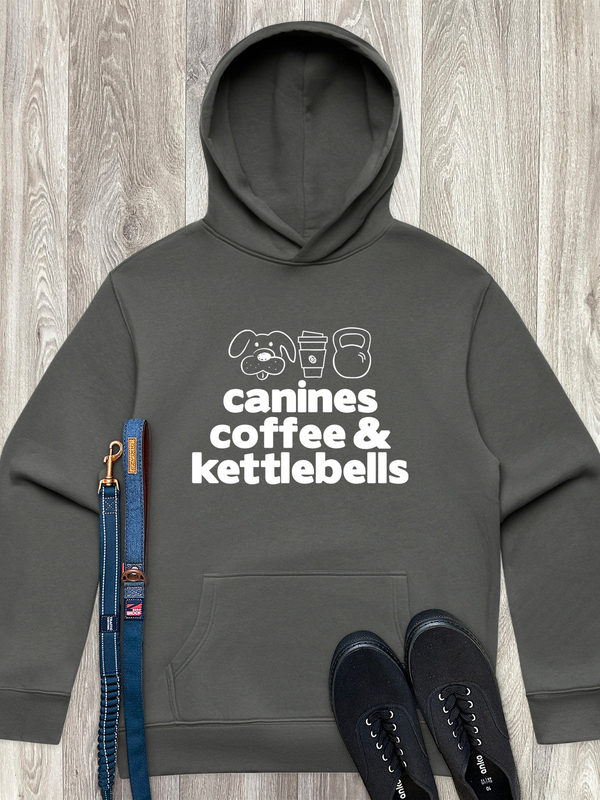 Canines, Coffee &amp; Kettlebells Men&#39;s Comfort Hood
