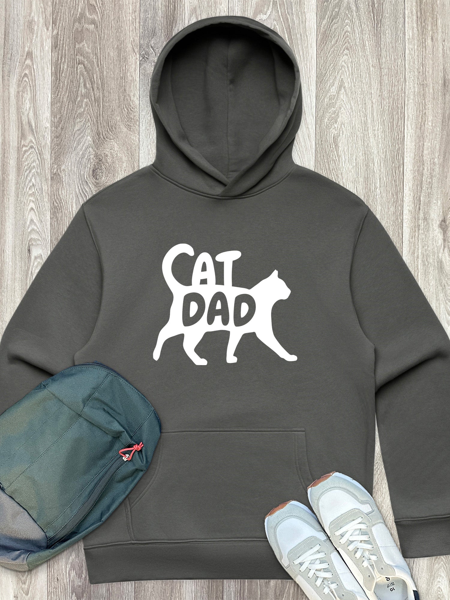 Cat Dad Silhouette Men's Comfort Hood