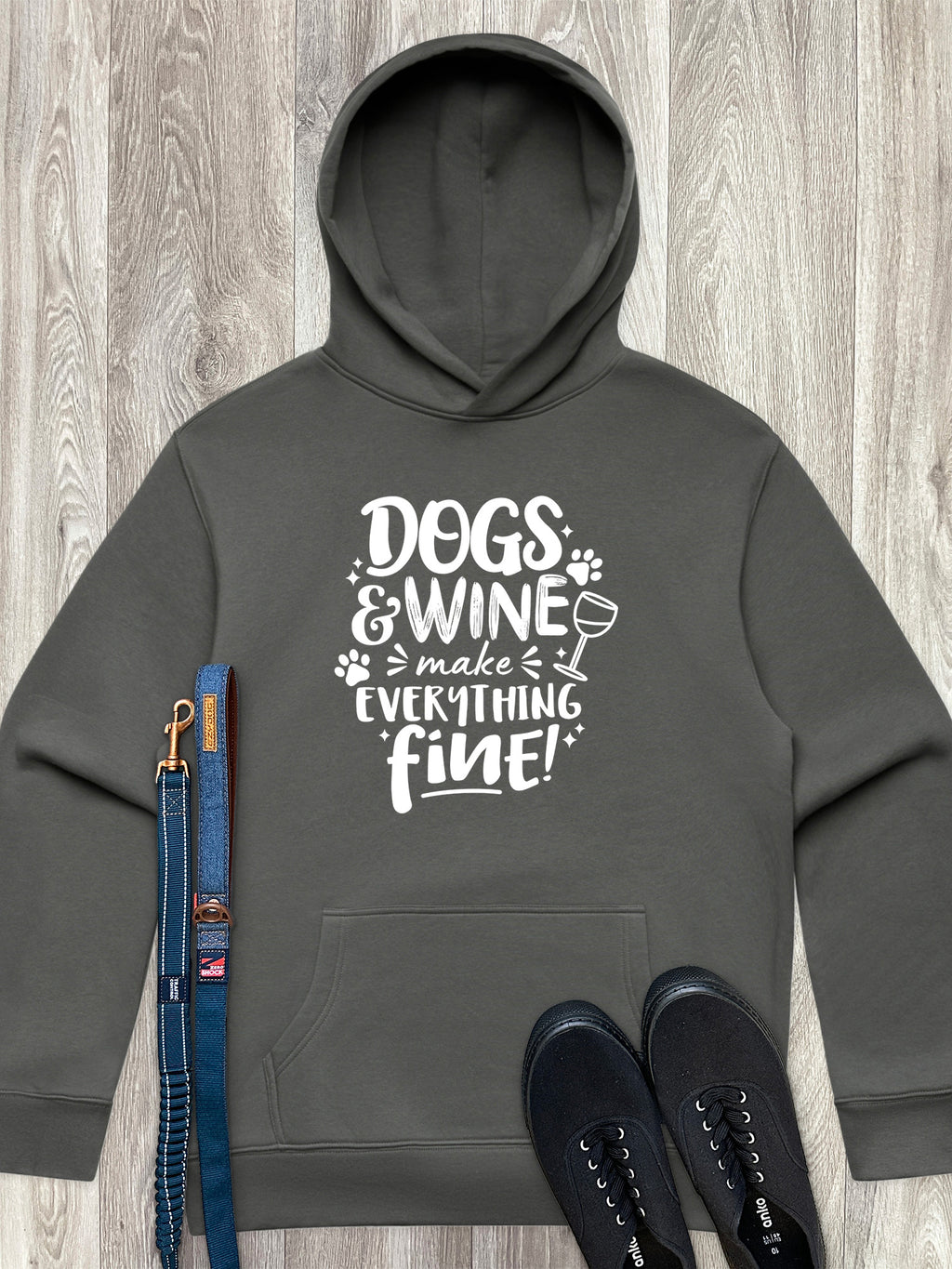 Dogs & Wine Make Everything Fine Men's Comfort Hood