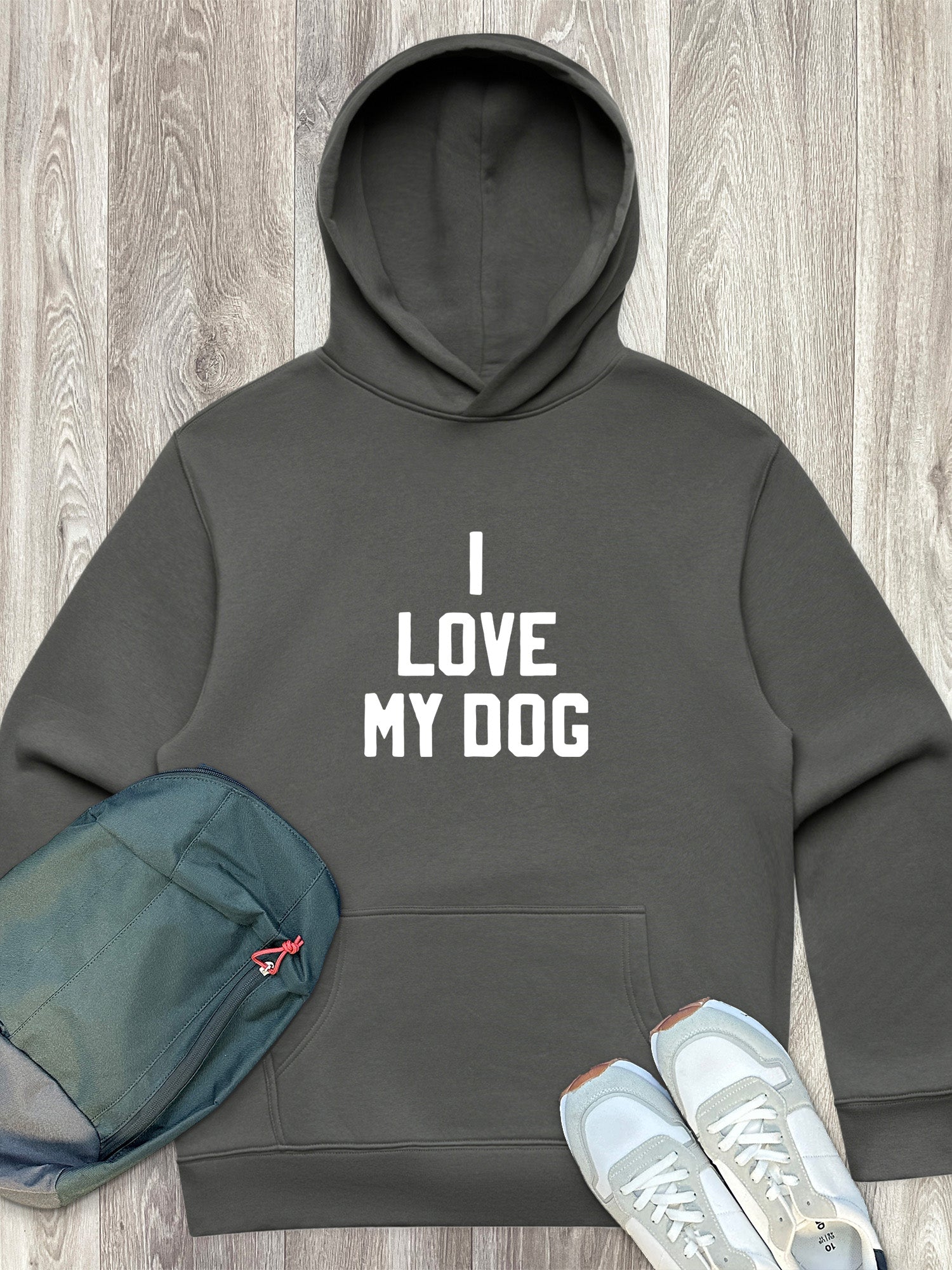I Love My Dog Men's Comfort Hood