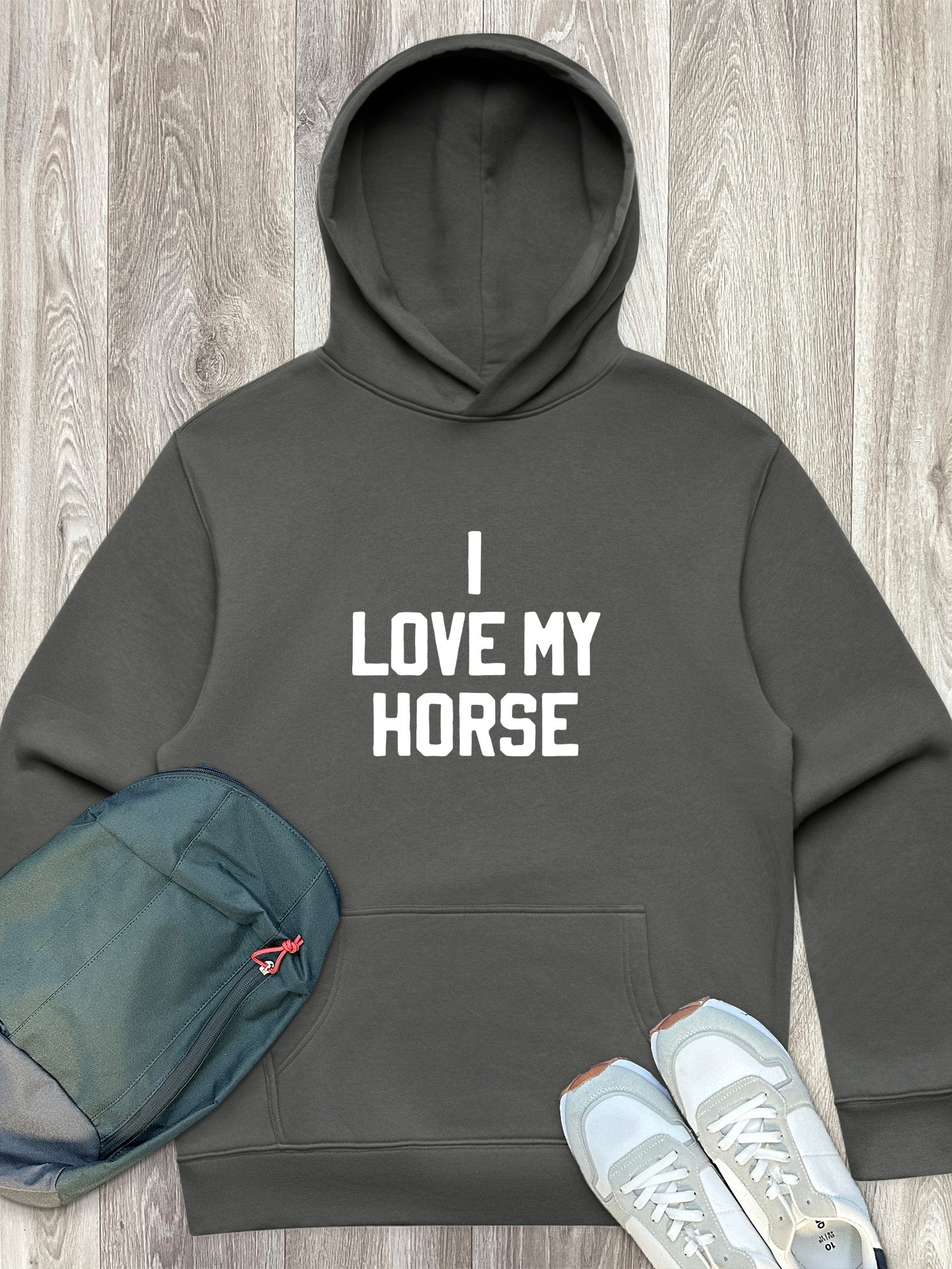 I Love My Horse Men's Comfort Hood