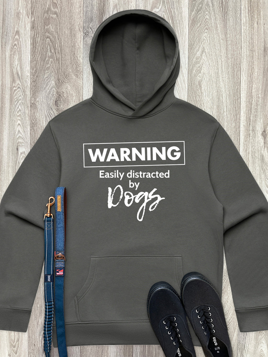 Warning. Easily Distracted By Dogs Men's Comfort Hood