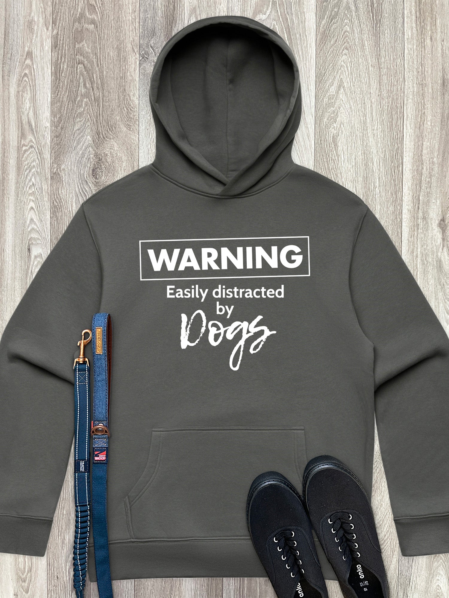 Warning. Easily Distracted By Dogs Men's Comfort Hood