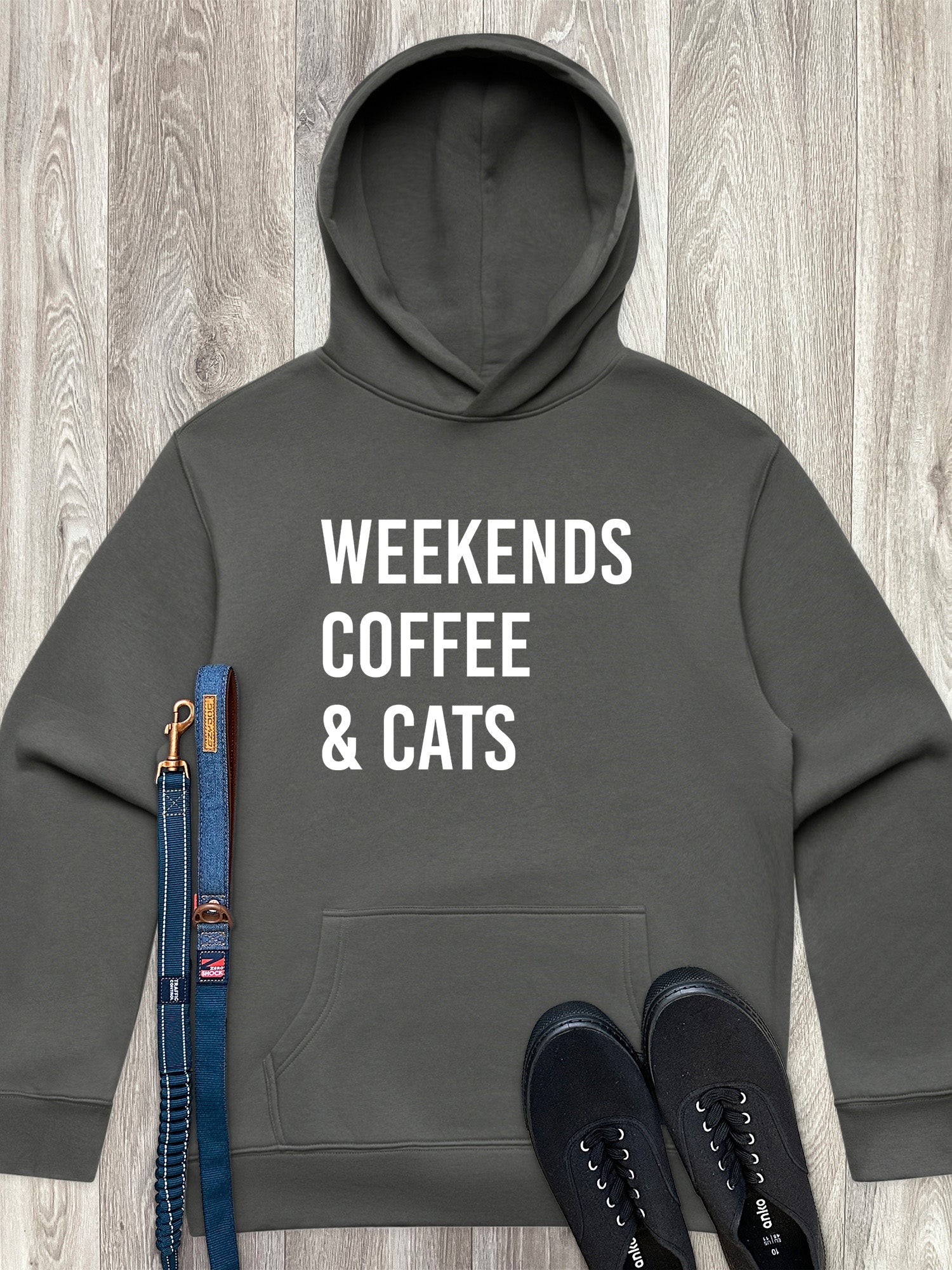 Weekends Coffee & Cats Men's Comfort Hood