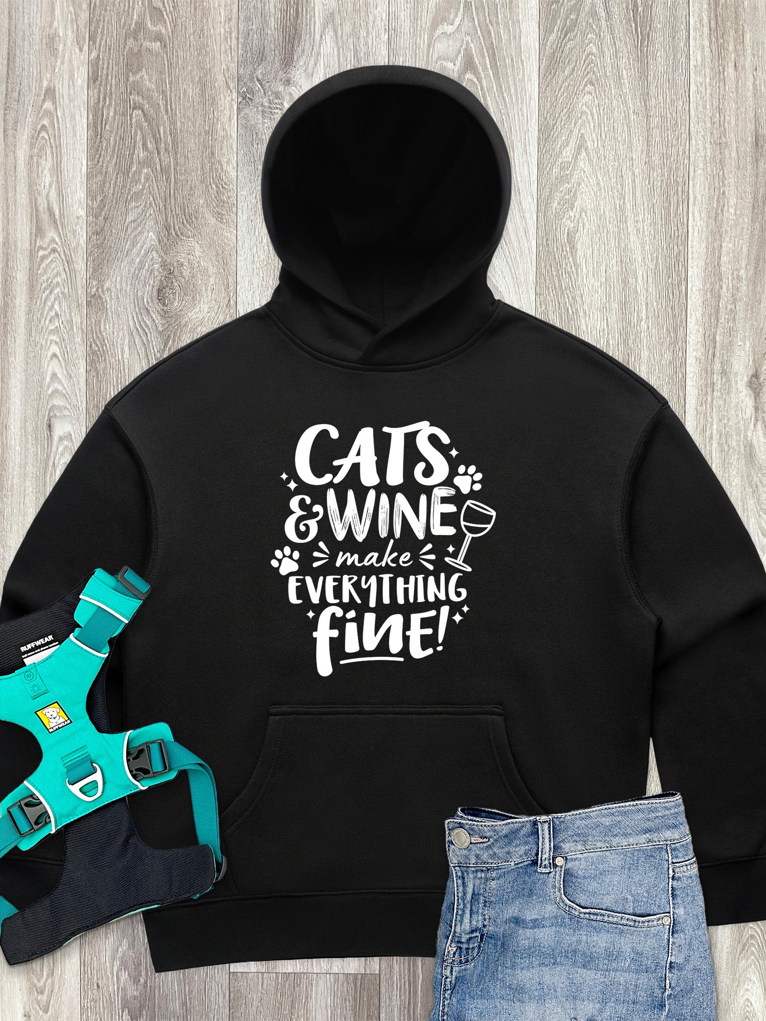 Cats & Wine Make Everything Fine Women's Comfort Hood