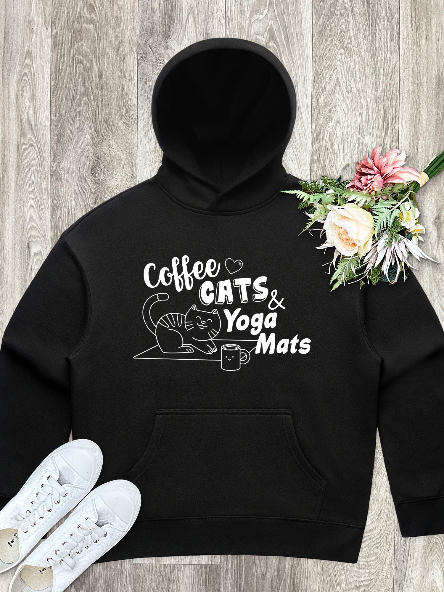 Coffee, Cats & Yoga Mats Women's Comfort Hood