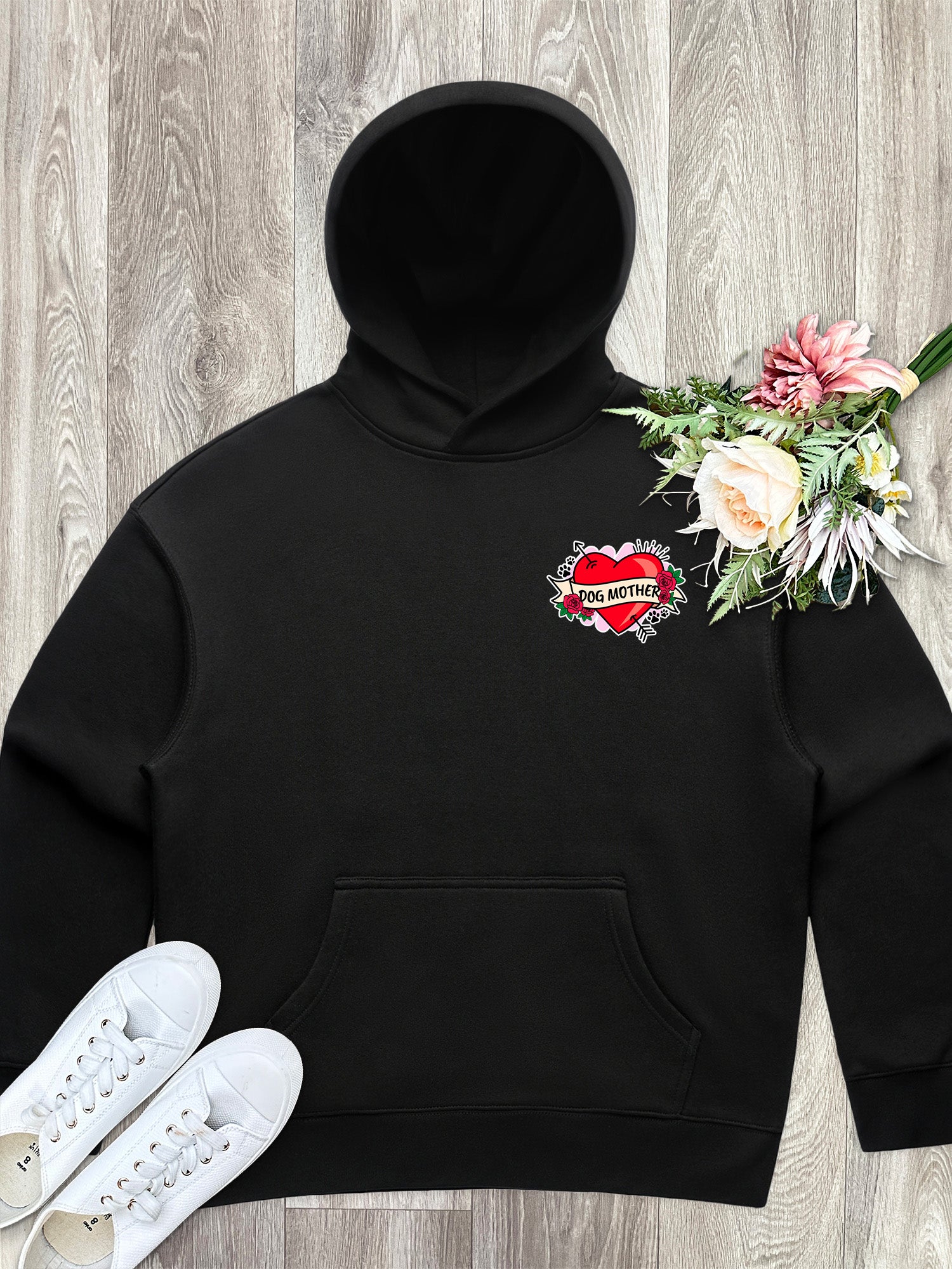 Dog Mother Heart Tattoo Women's Comfort Hood