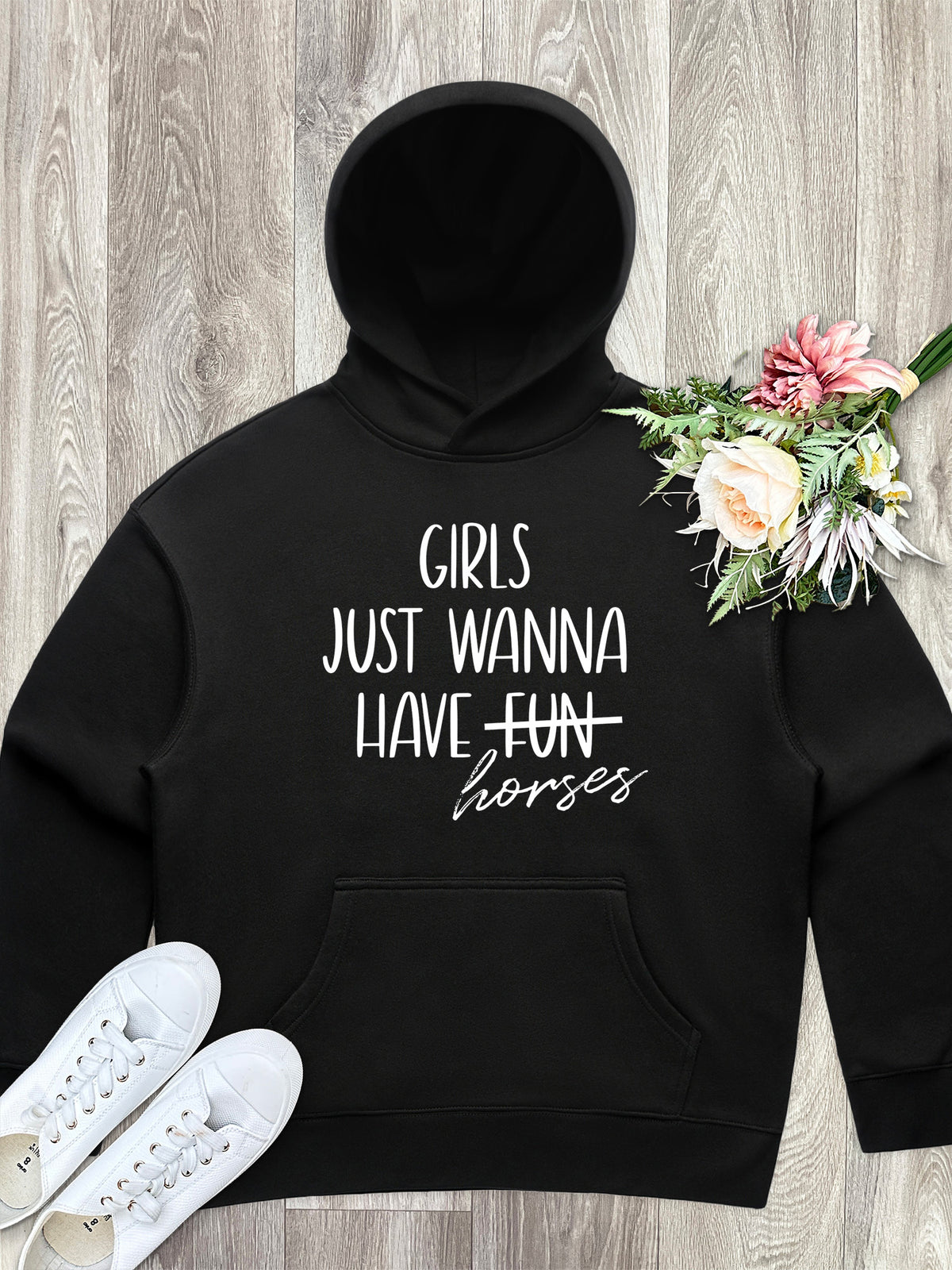 Girls Just Wanna Have Horses Women&#39;s Comfort Hood