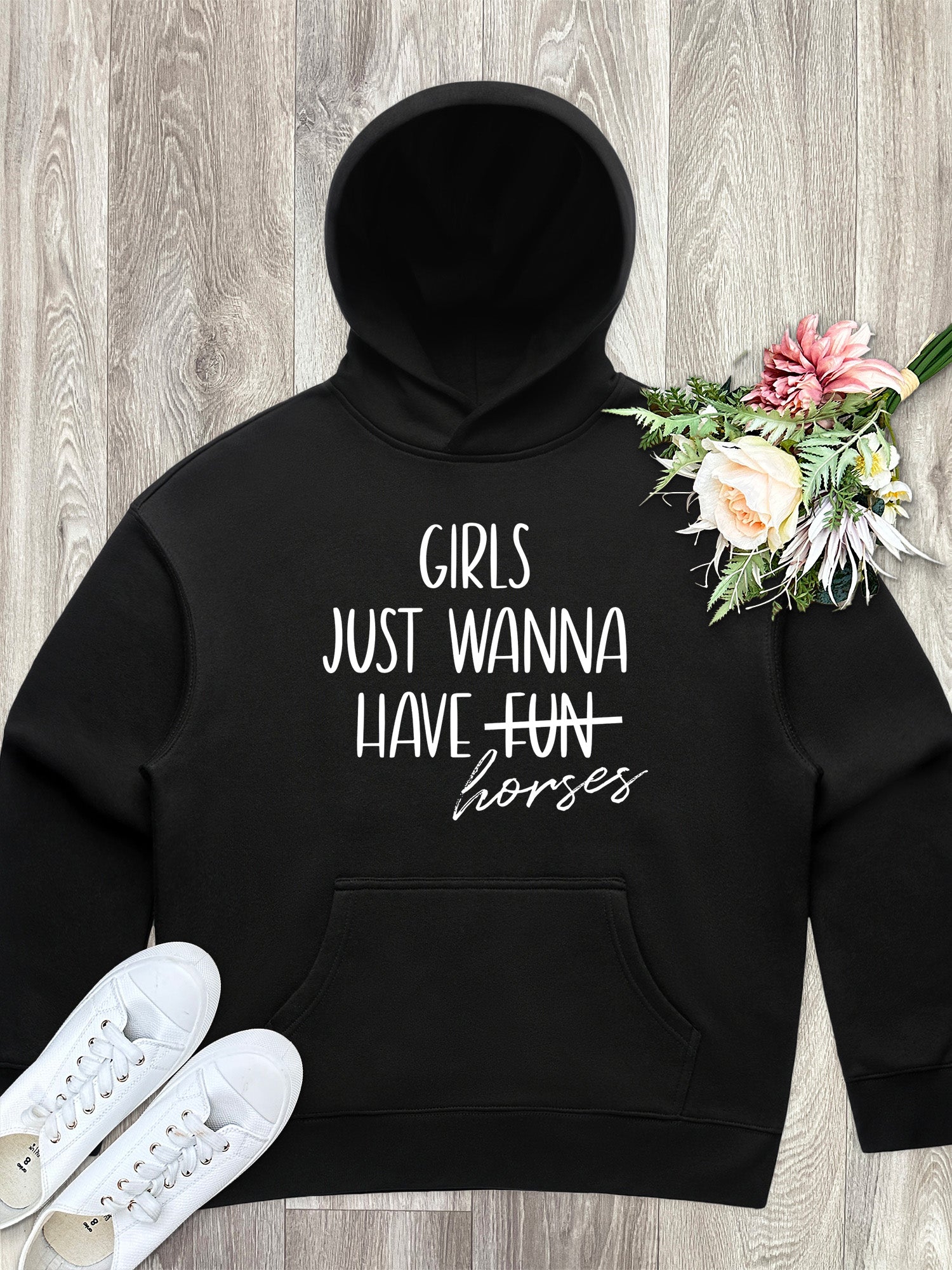 Girls Just Wanna Have Horses Women's Comfort Hood