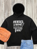Horses & Wine Make Everything Fine Women's Comfort Hood