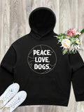 Peace. Love. Dogs. Women's Comfort Hood