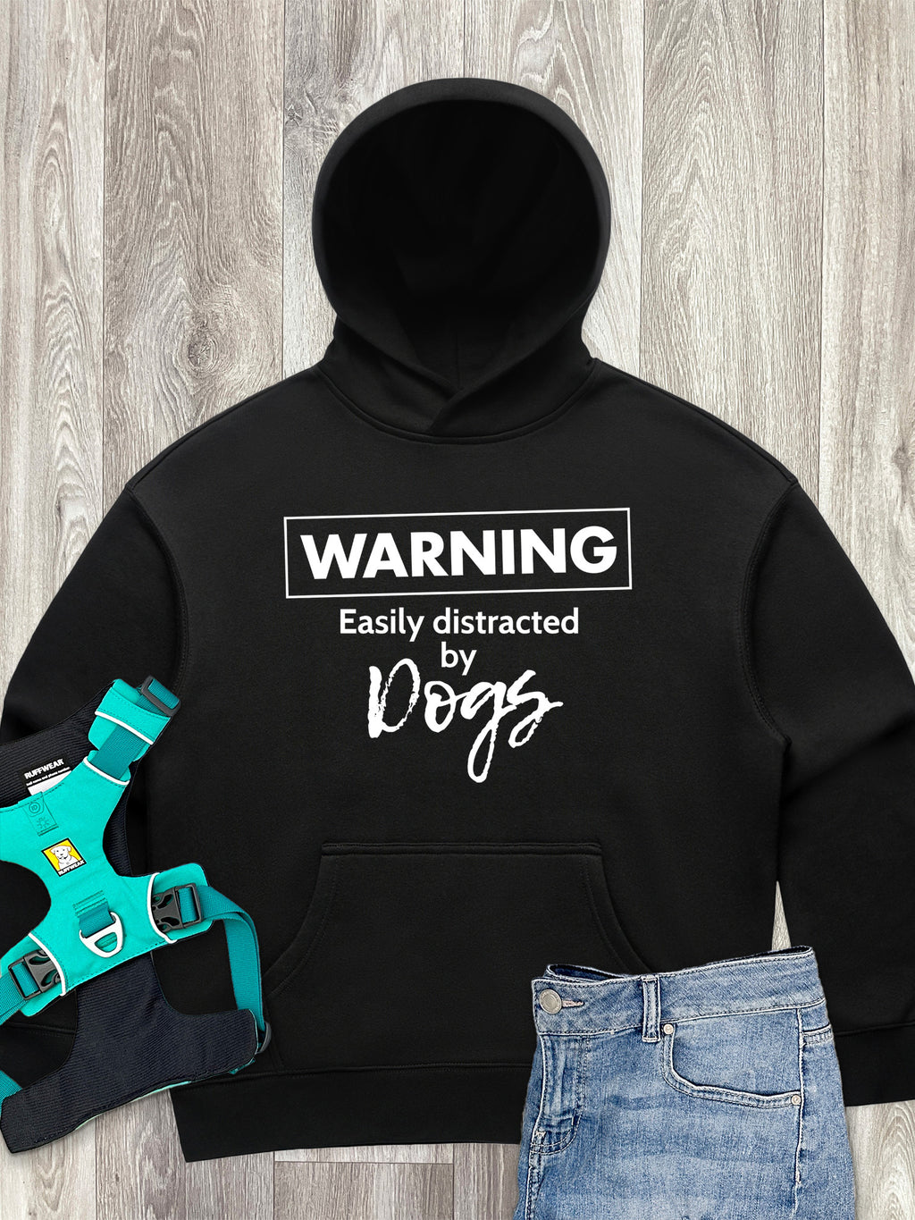Warning. Easily Distracted By Dogs Women's Comfort Hood