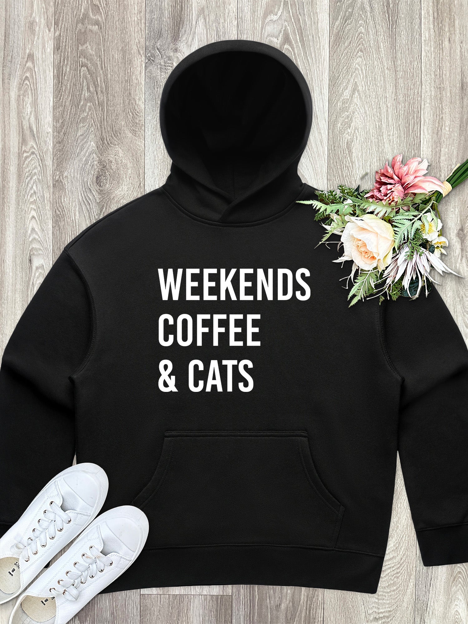 Weekends Coffee & Cats Women's Comfort Hood
