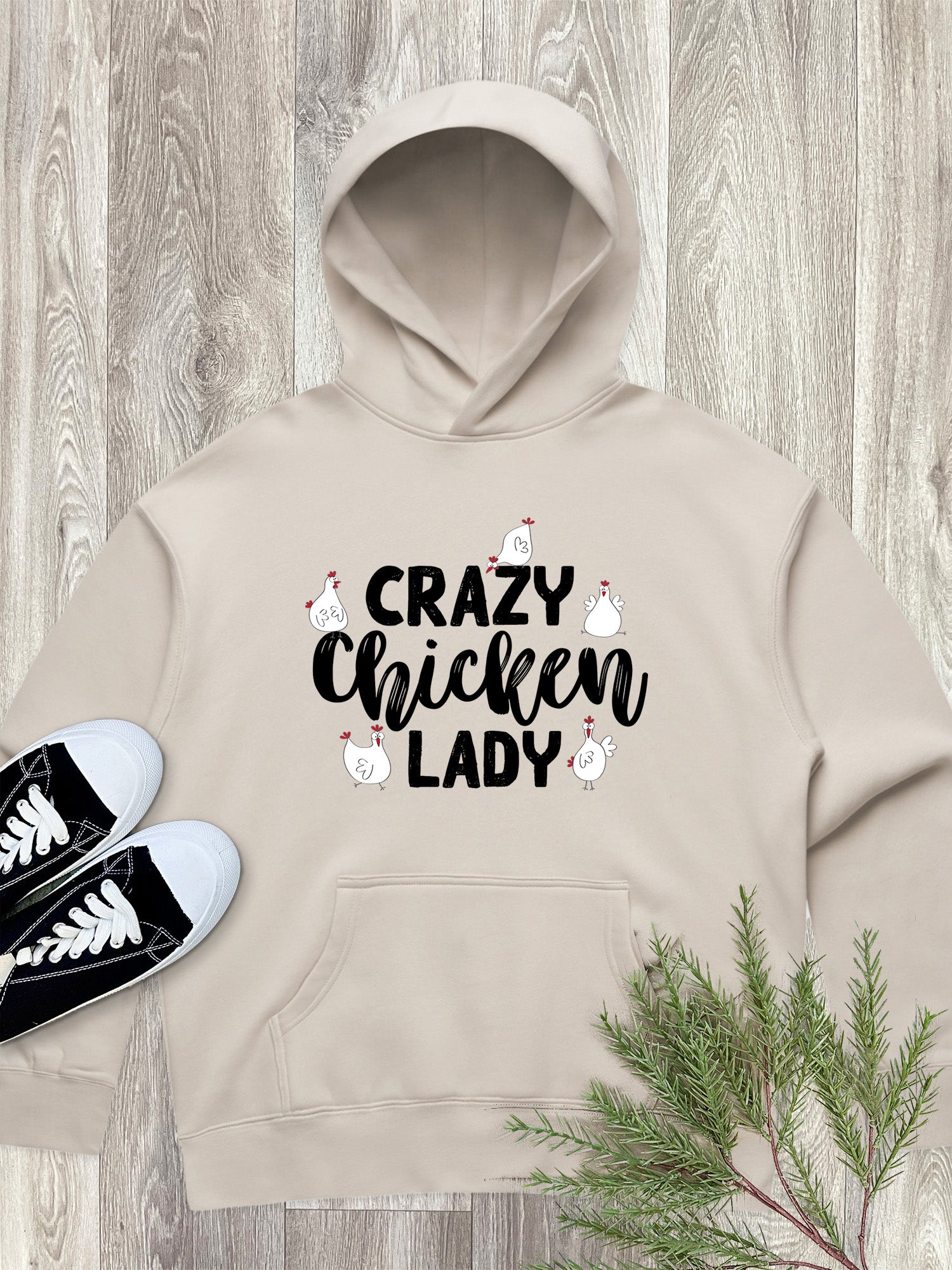 Crazy Chicken Lady Women's Comfort Hood