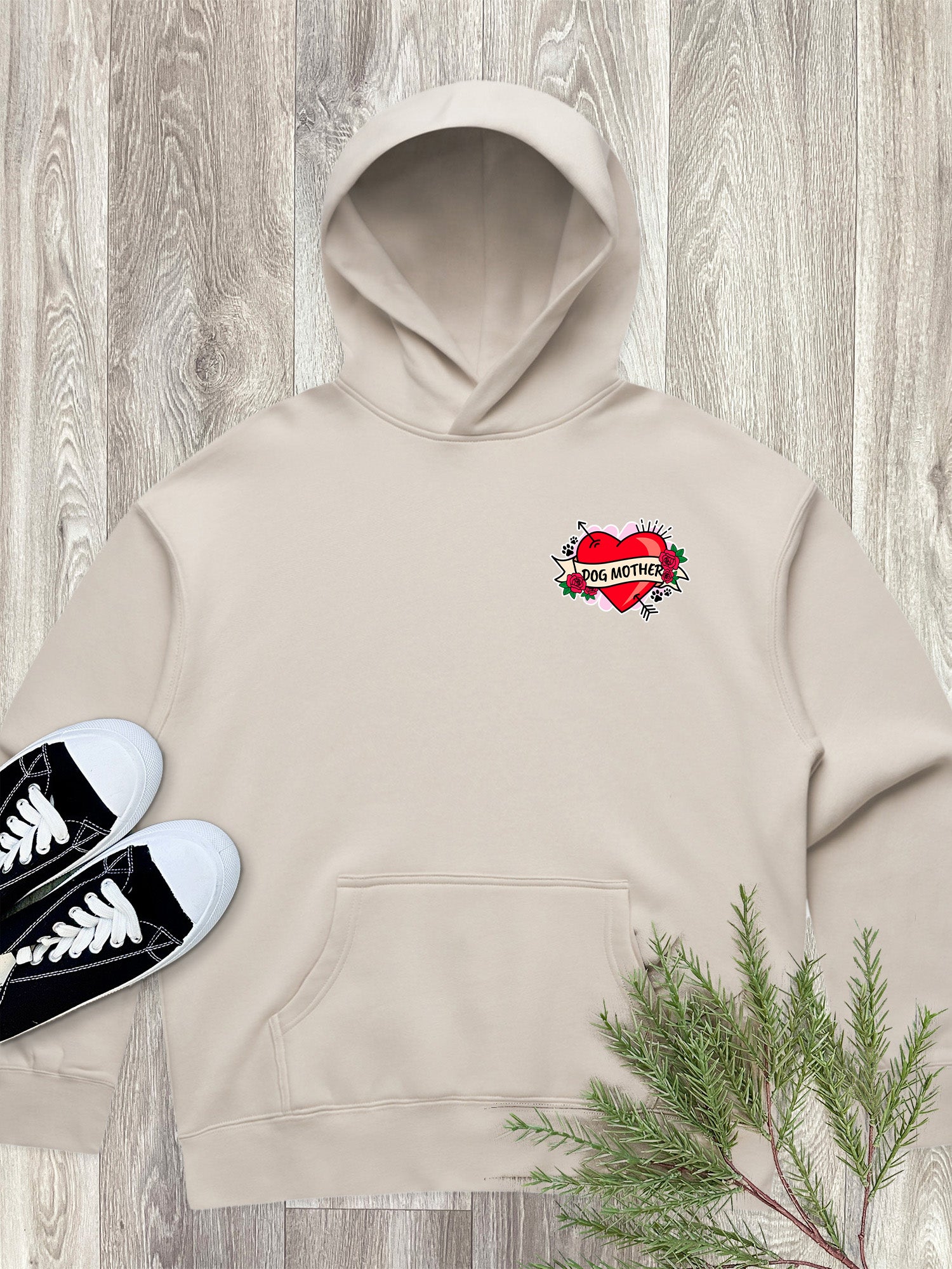 Dog Mother Heart Tattoo Women's Comfort Hood