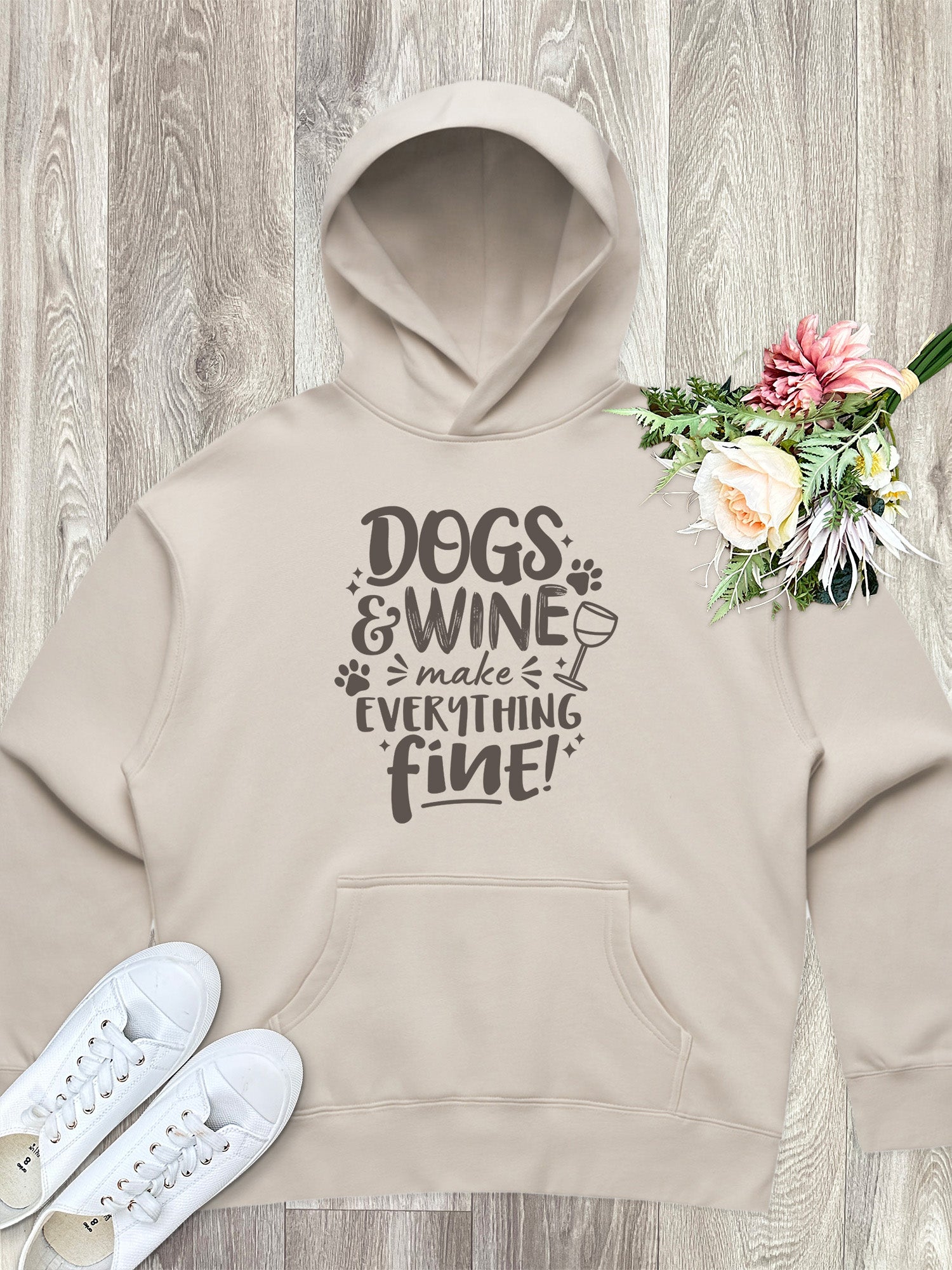 Dogs & Wine Make Everything Fine Women's Comfort Hood