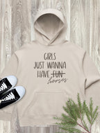 Girls Just Wanna Have Horses Women's Comfort Hood
