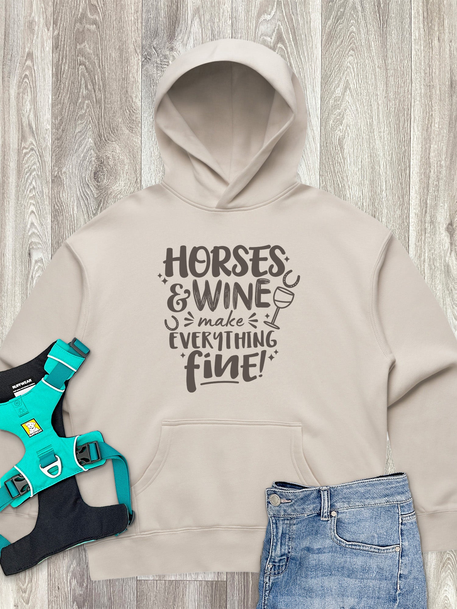 Horses & Wine Make Everything Fine Women's Comfort Hood