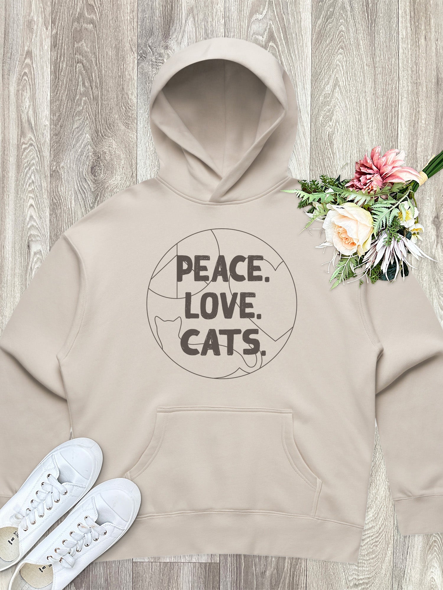 Peace. Love. Cats. Women's Comfort Hood