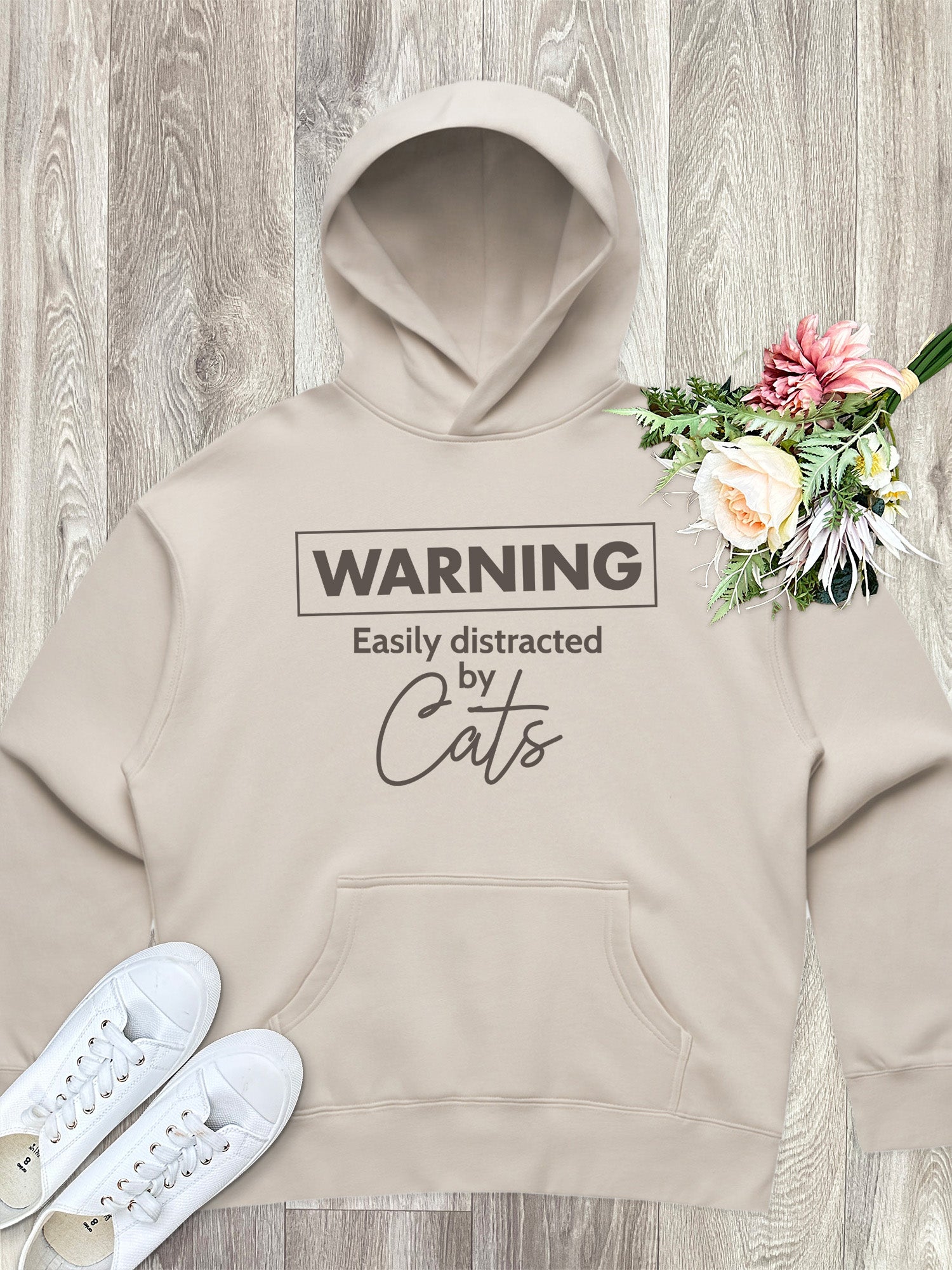 Warning. Easily Distracted By Cats Women's Comfort Hood
