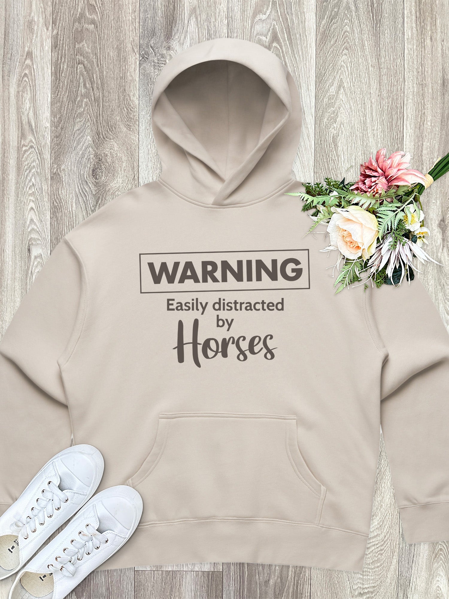 Warning. Easily Distracted By Horses Women's Comfort Hood