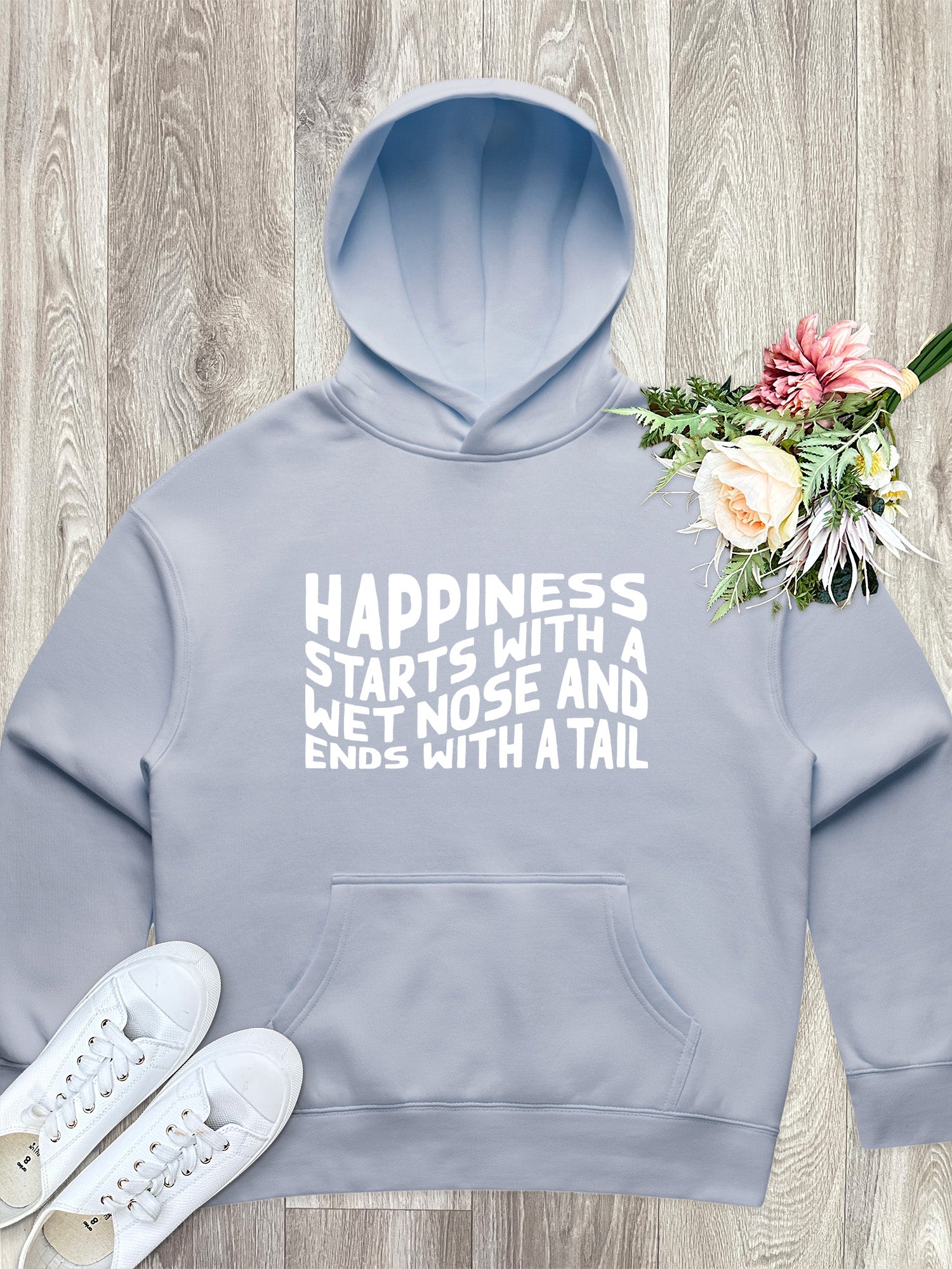 Happiness Starts With A Wet Nose And Ends With A Tail Women's Comfort Hood