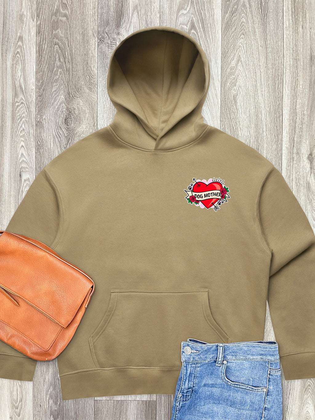 Dog Mother Heart Tattoo Women's Comfort Hood