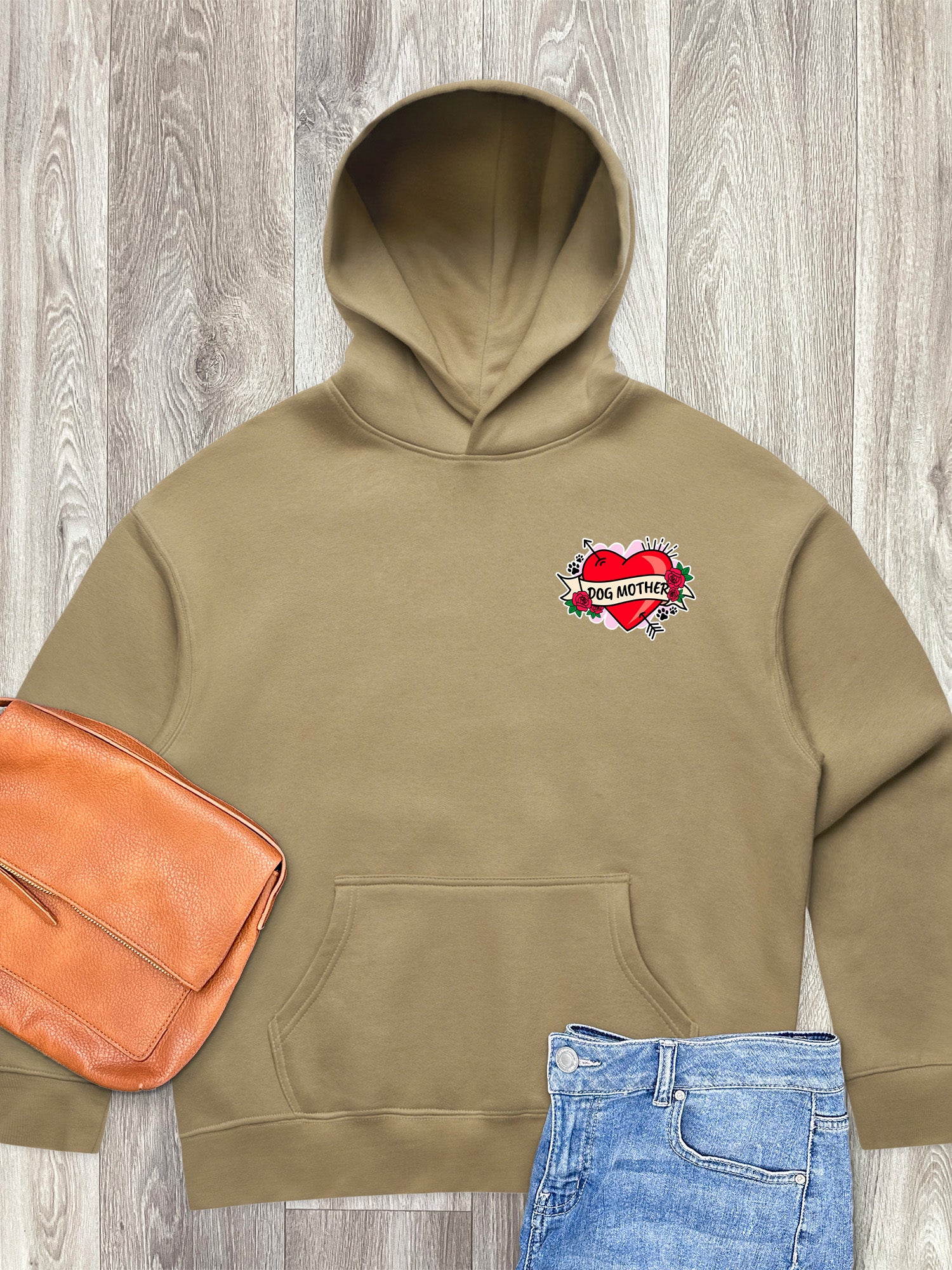 Dog Mother Heart Tattoo Women's Comfort Hood