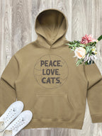 Peace. Love. Cats. Women's Comfort Hood