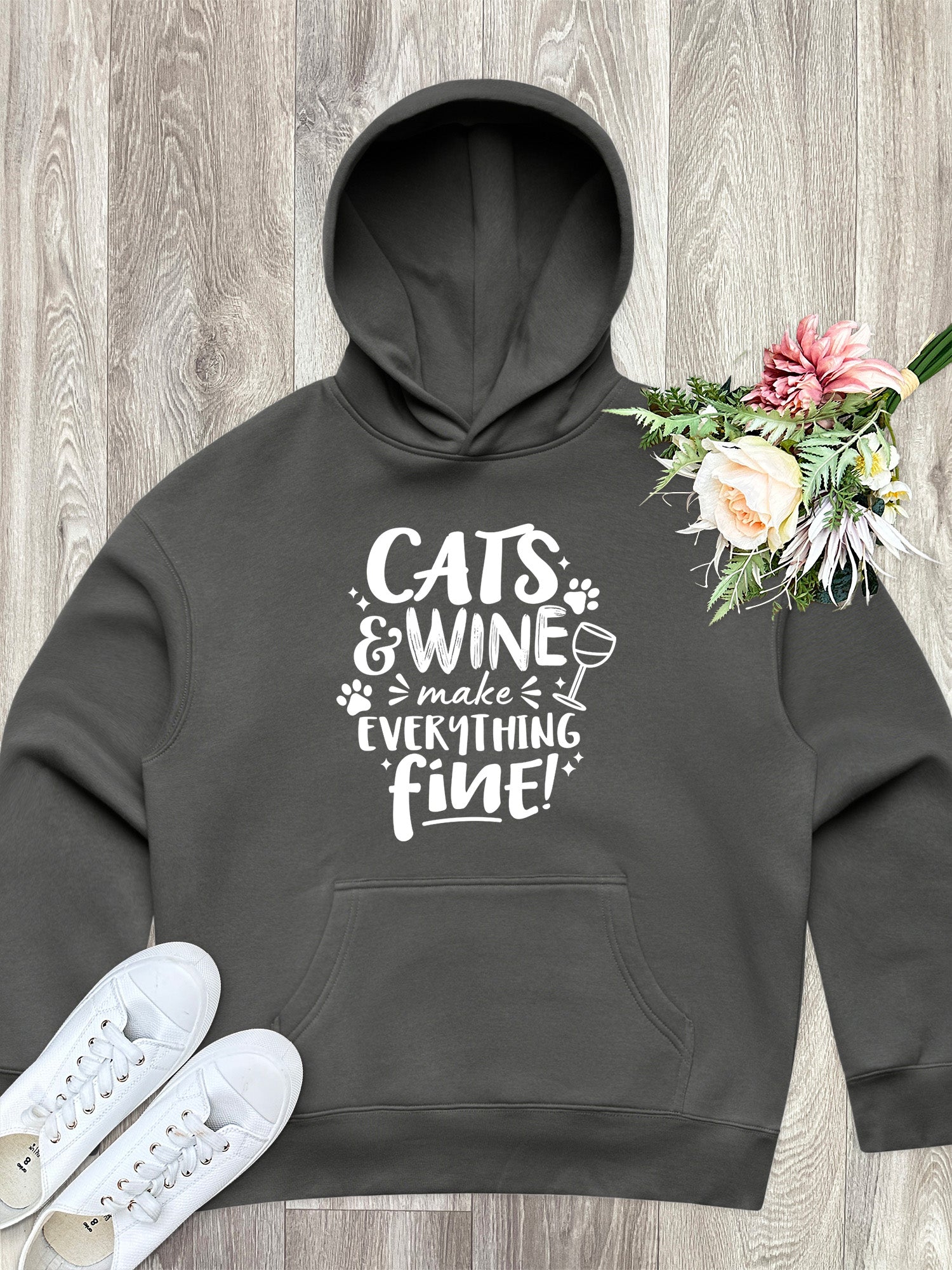 Cats & Wine Make Everything Fine Women's Comfort Hood