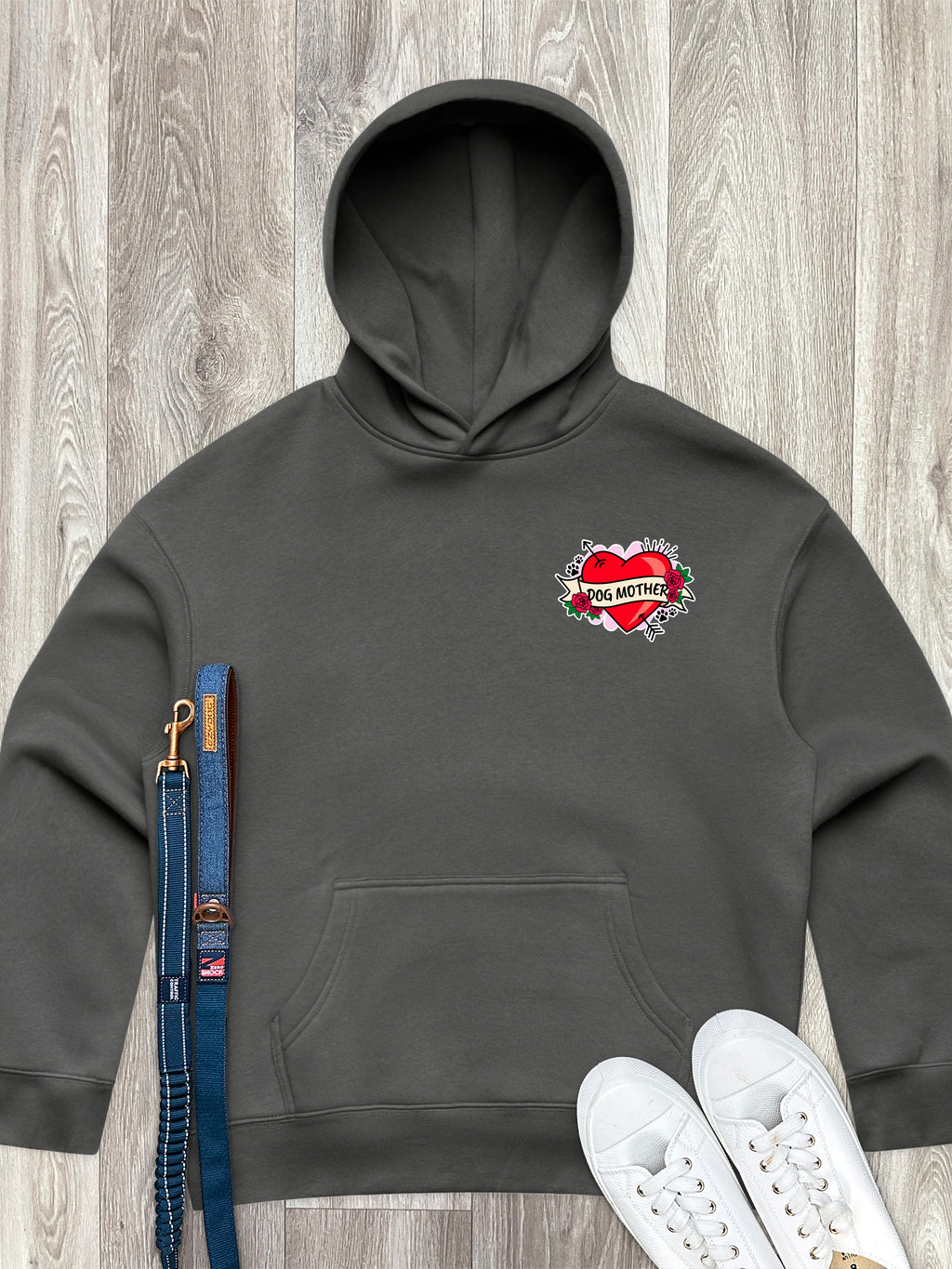 Dog Mother Heart Tattoo Women's Comfort Hood