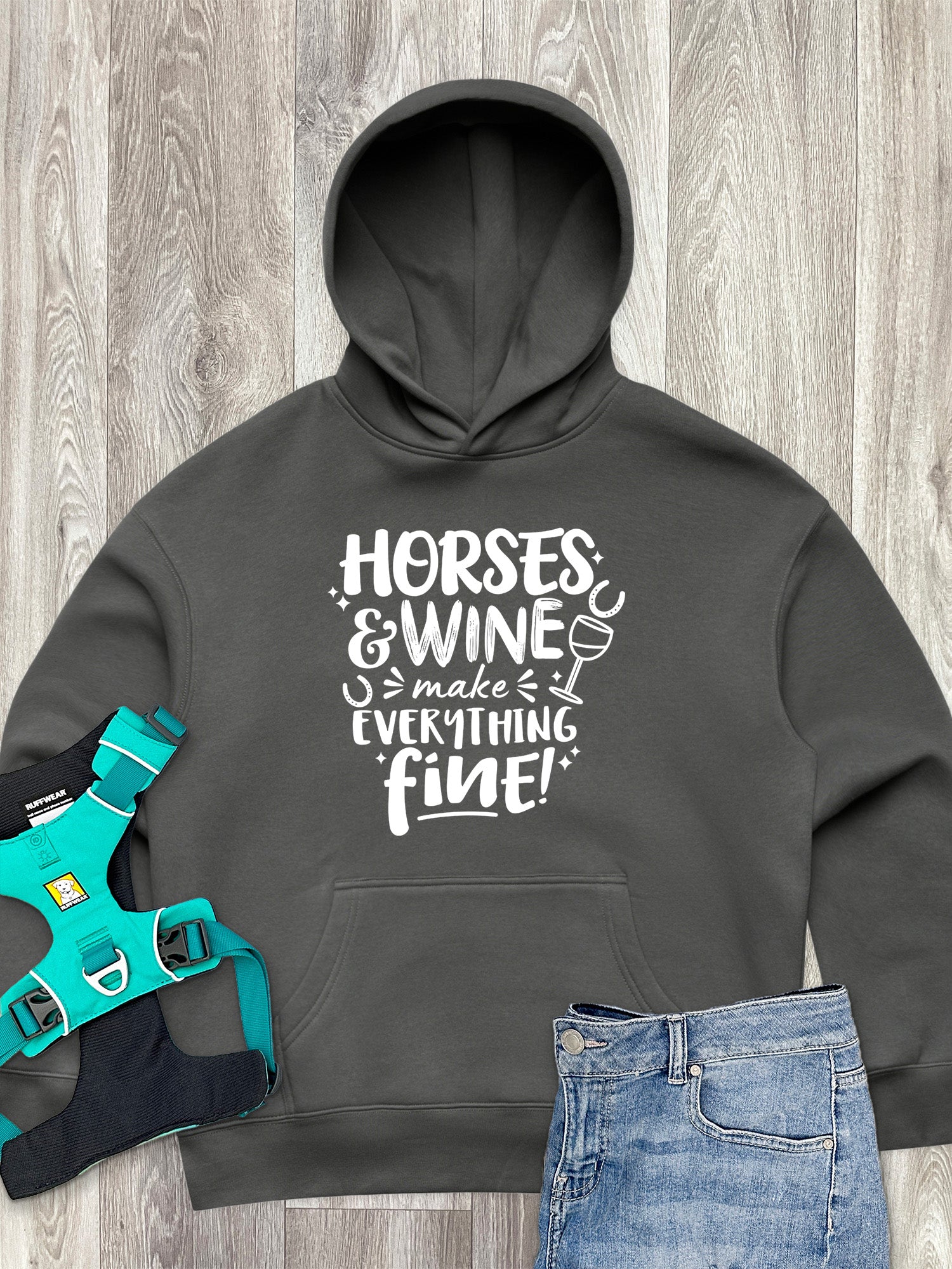 Horses & Wine Make Everything Fine Women's Comfort Hood