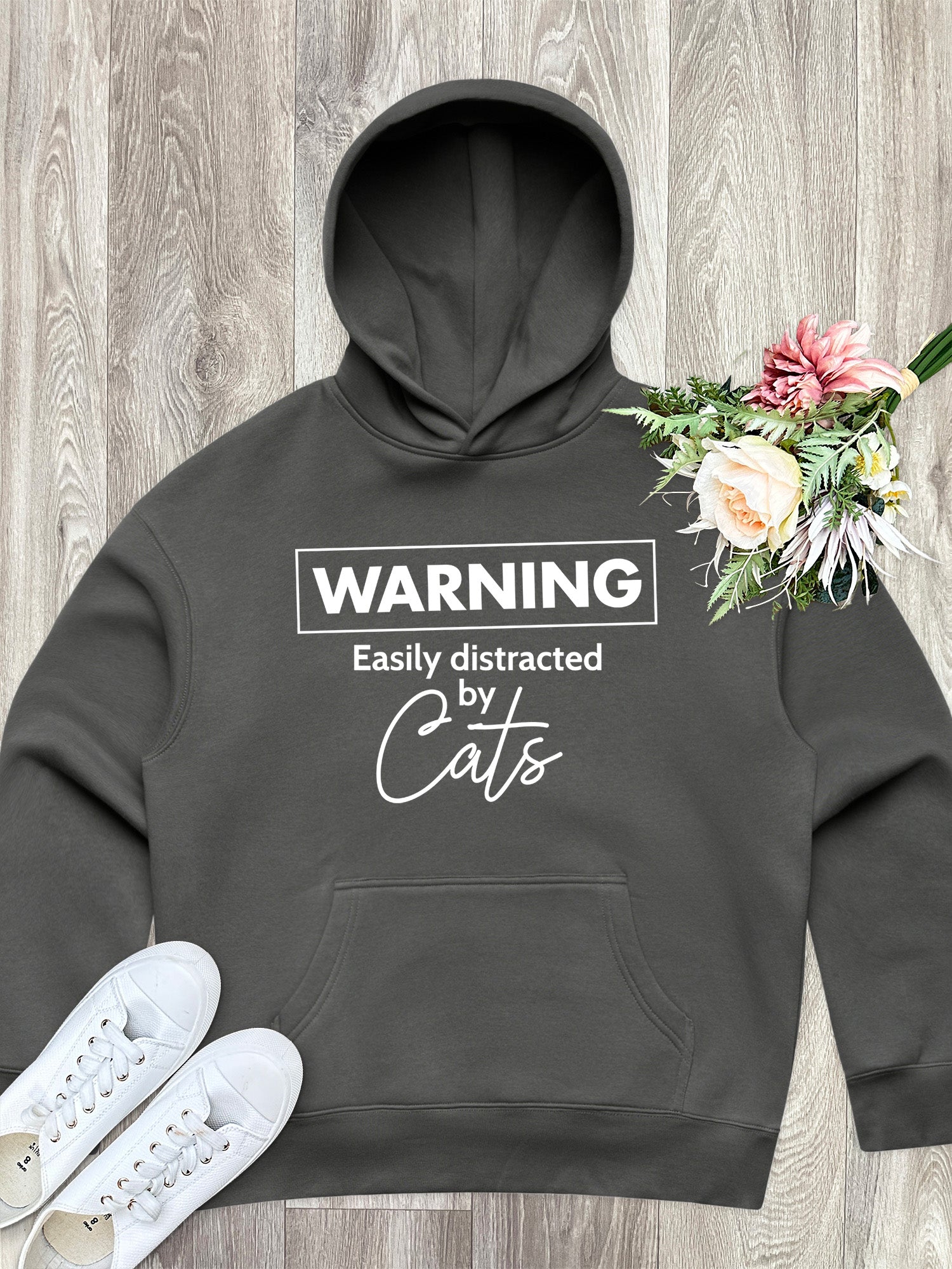Warning. Easily Distracted By Cats Women's Comfort Hood