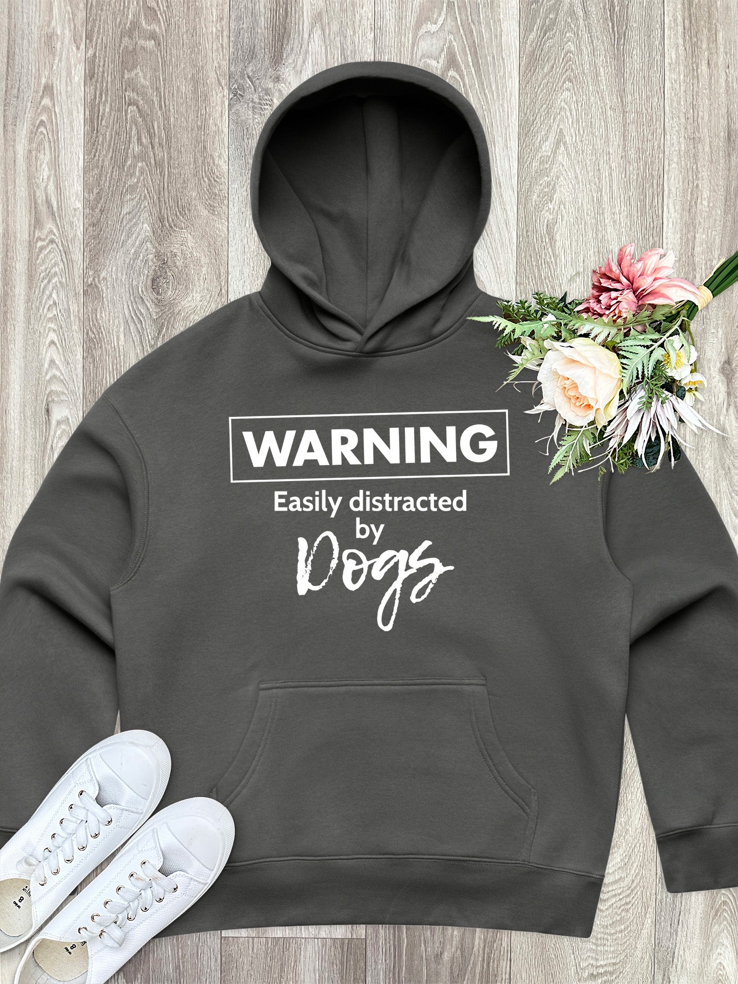 Warning. Easily Distracted By Dogs Women's Comfort Hood