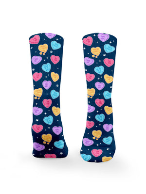 Candy Hearts Crew Socks