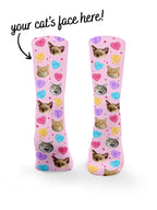 Custom Candy Hearts Pet Face Crew Socks