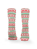Merry Catmas Ugly Sweater Style Crew Socks