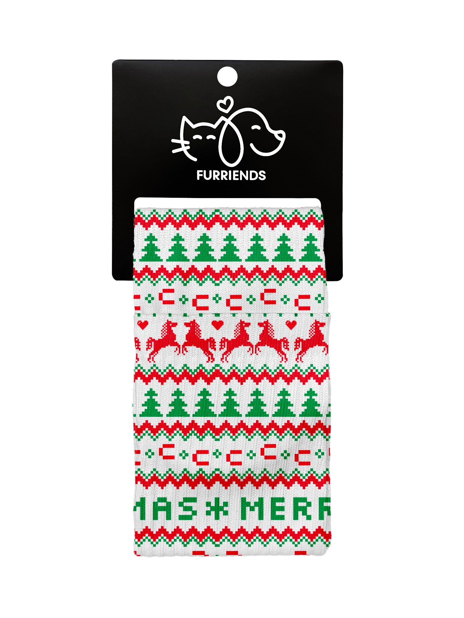Merry Horsemas Ugly Sweater Style Crew Socks