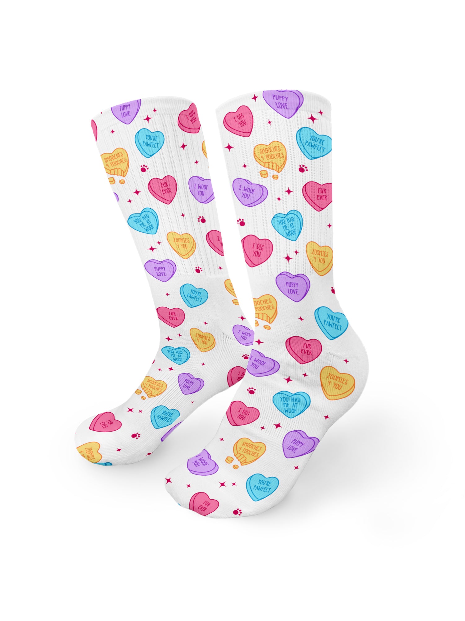 Candy Hearts Crew Socks