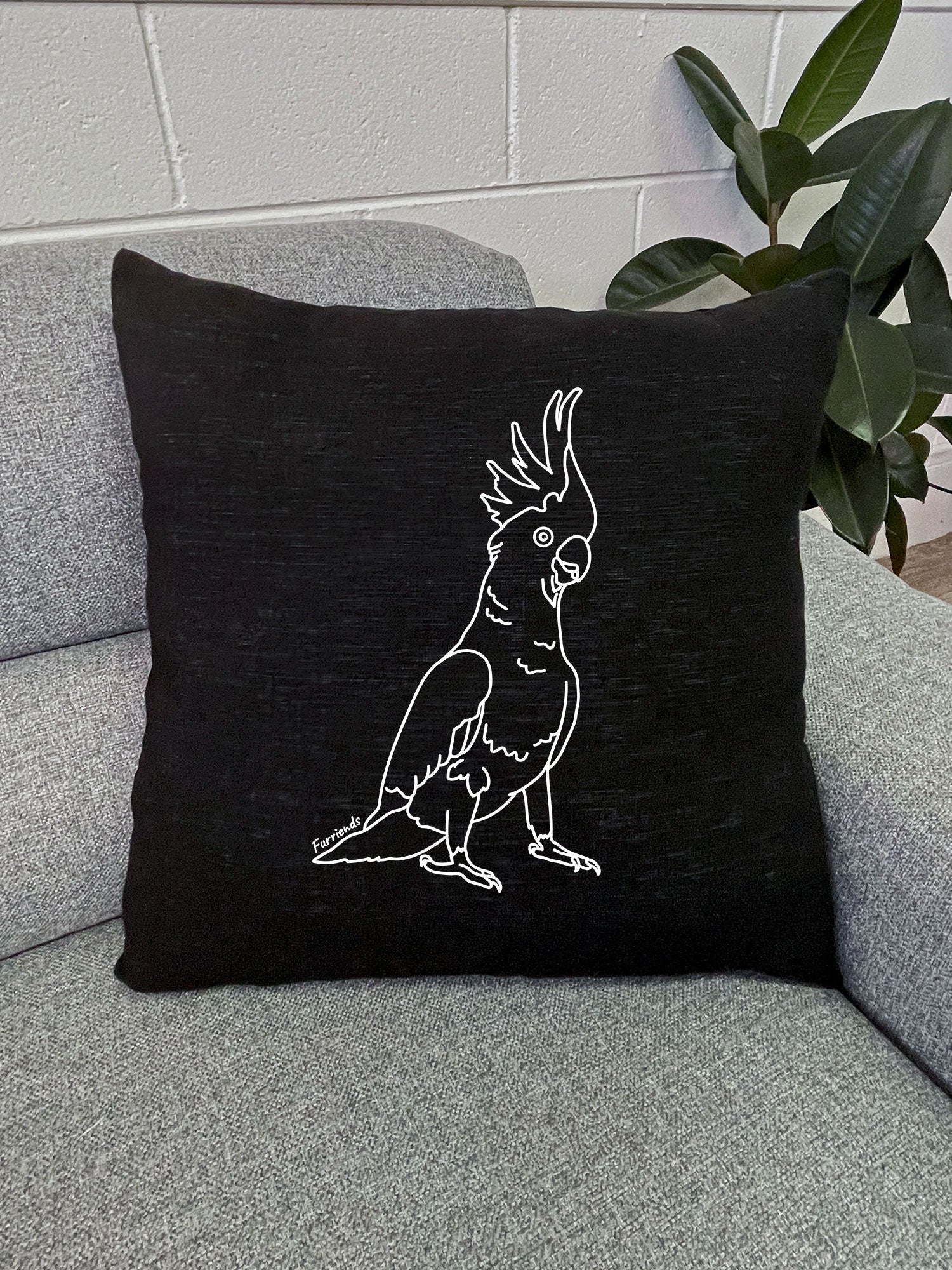 Sulphur-Crested Cockatoo Linen Cushion Cover