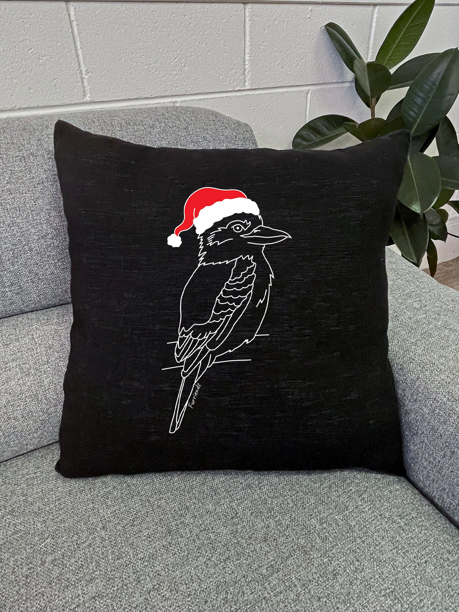 Kookaburra Christmas Edition Linen Cushion Cover