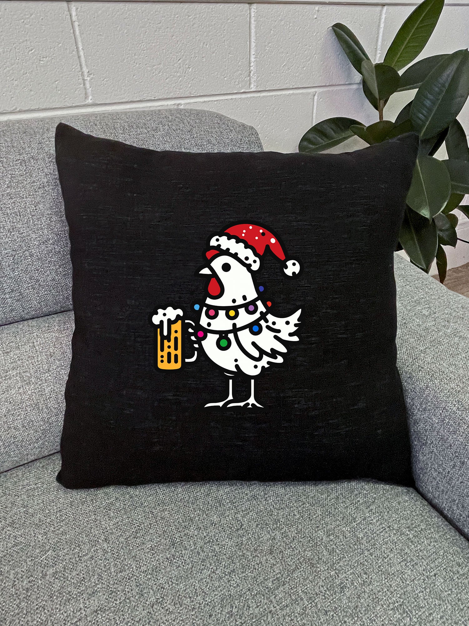 Christmas Cheers Linen Cushion Cover
