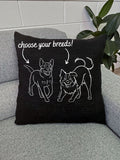 Dual Breed Customisable Linen Cushion Cover
