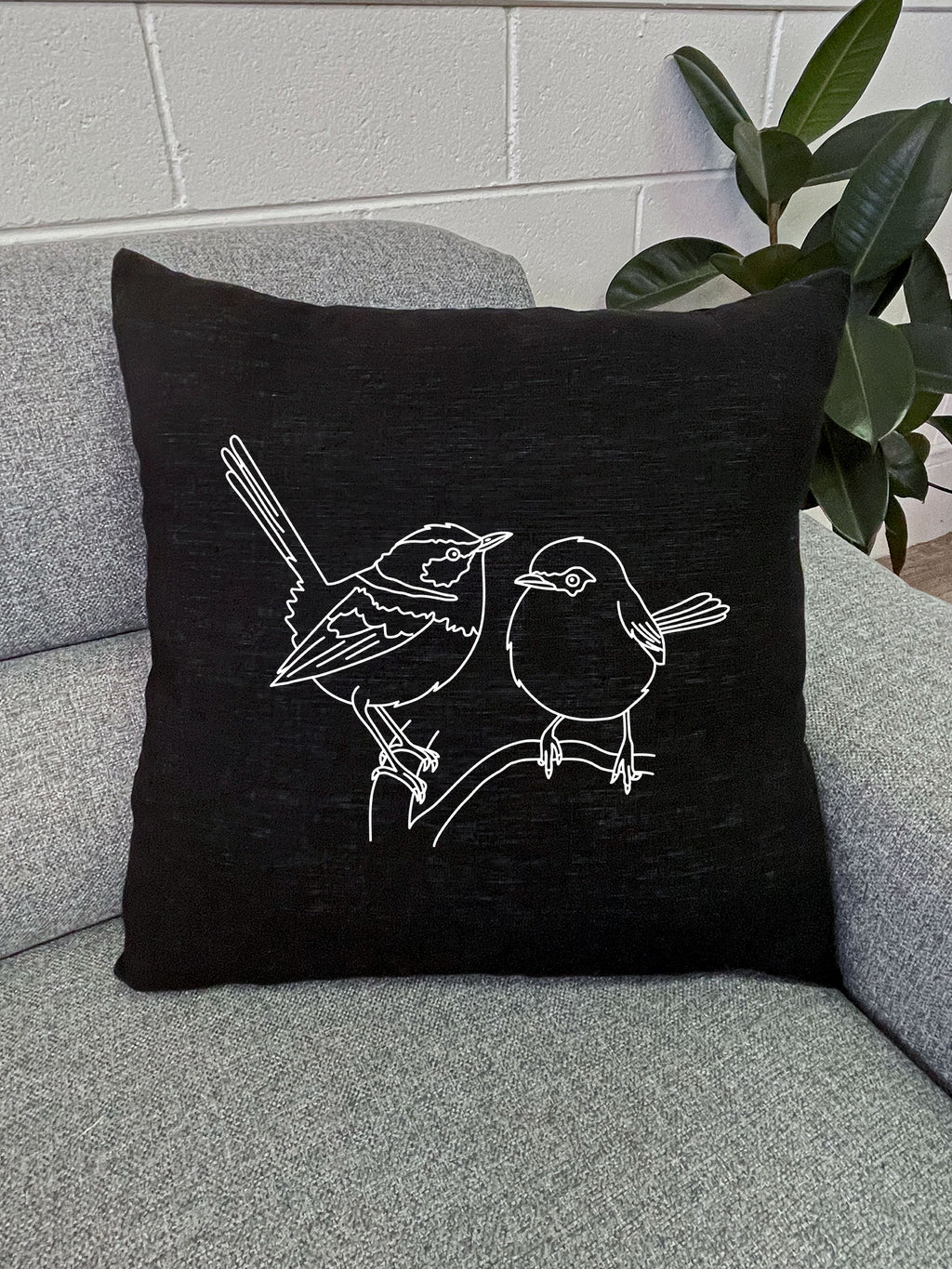 Superb Fairy Wren Linen Cushion Cover